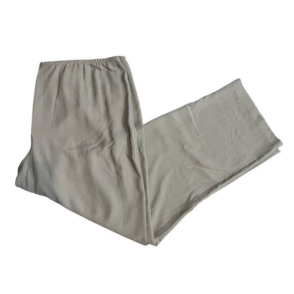 Eileen Fisher Pants - Eileen Fisher 1X  Womens Beige Elastic Waist Zip Closure Pants Wide Leg